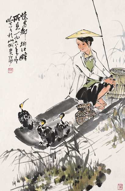 宋吟可 柳江畔 立轴